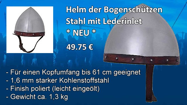 Helm der Bogenschtzen Stahl mit Lederinlet