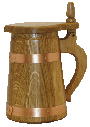 Holzbecher Bierkrug Humpen Eiche halb. Liter