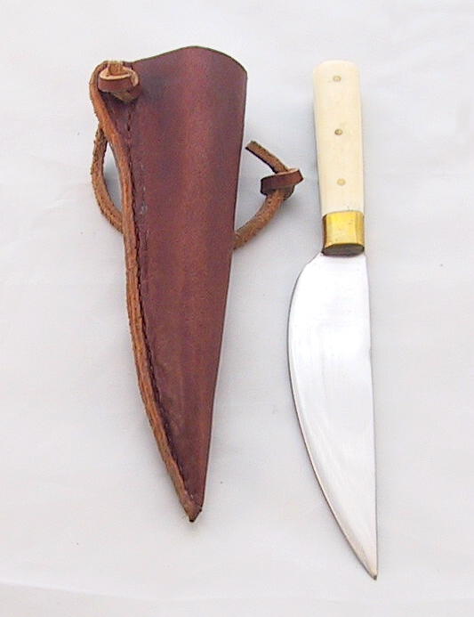 Mittelalter-Messer mit Lederscheide 19cm