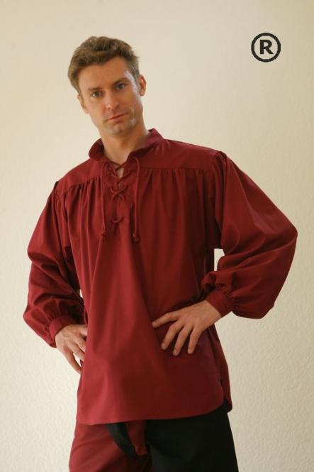 Mittelalterhemd Baumwolle Rot