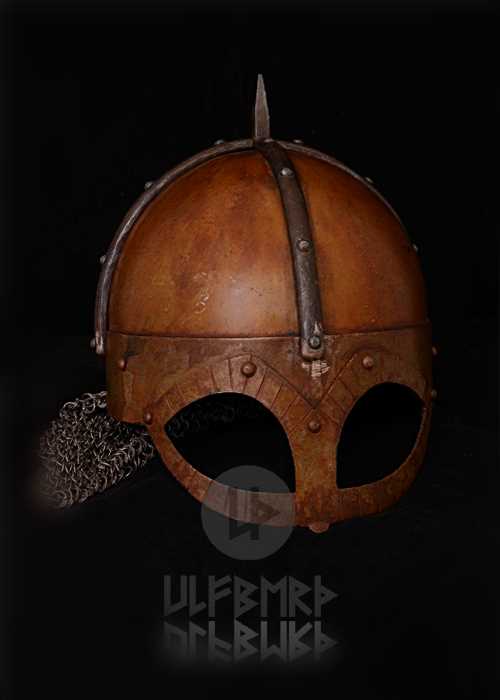Gjermundbu Helm mit vernieteter Brünne Stahl